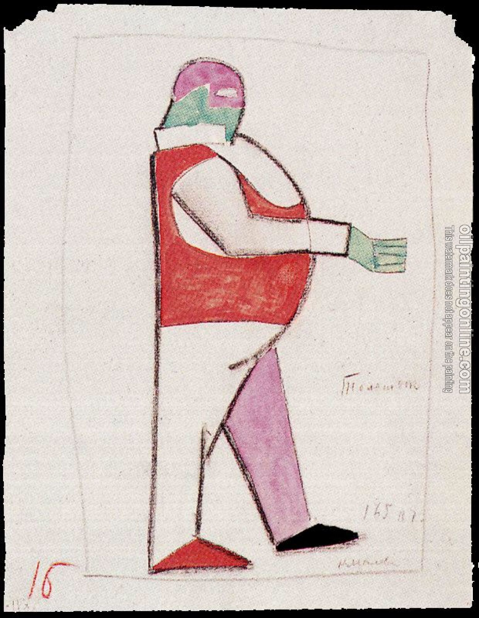 Kazimir Malevich - Costume design for the opera, Victory over the Sun